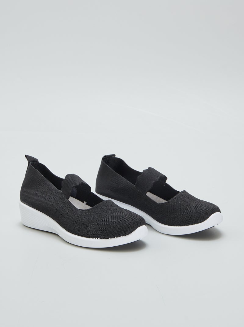 Ballerine tipo sneakers in mesh NERO - Kiabi
