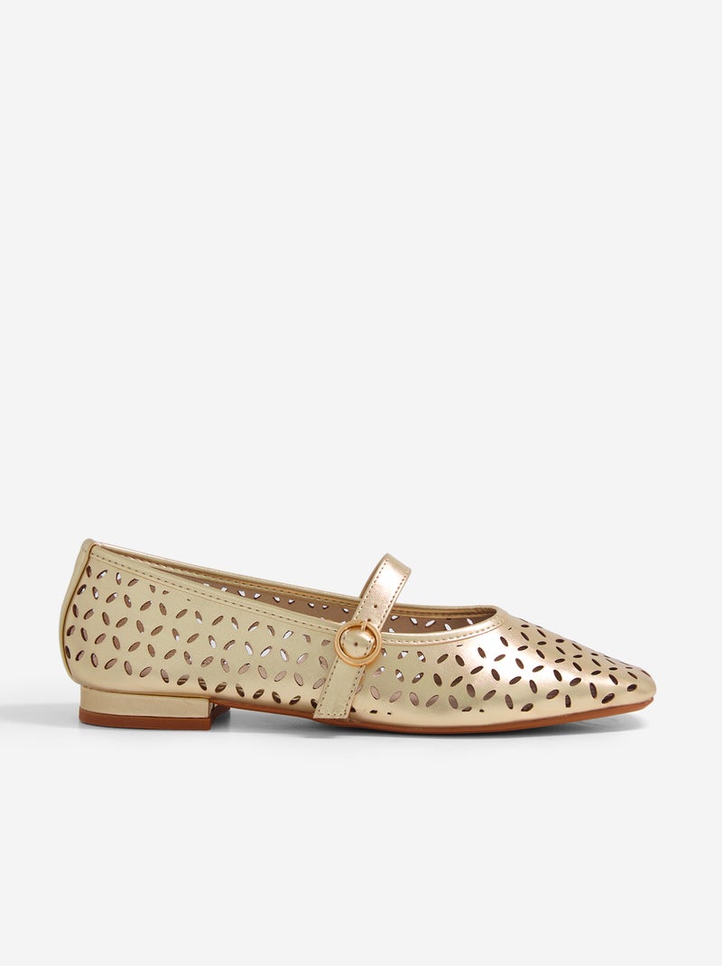 Ballerine traforate con fibbia Giallo - Kiabi