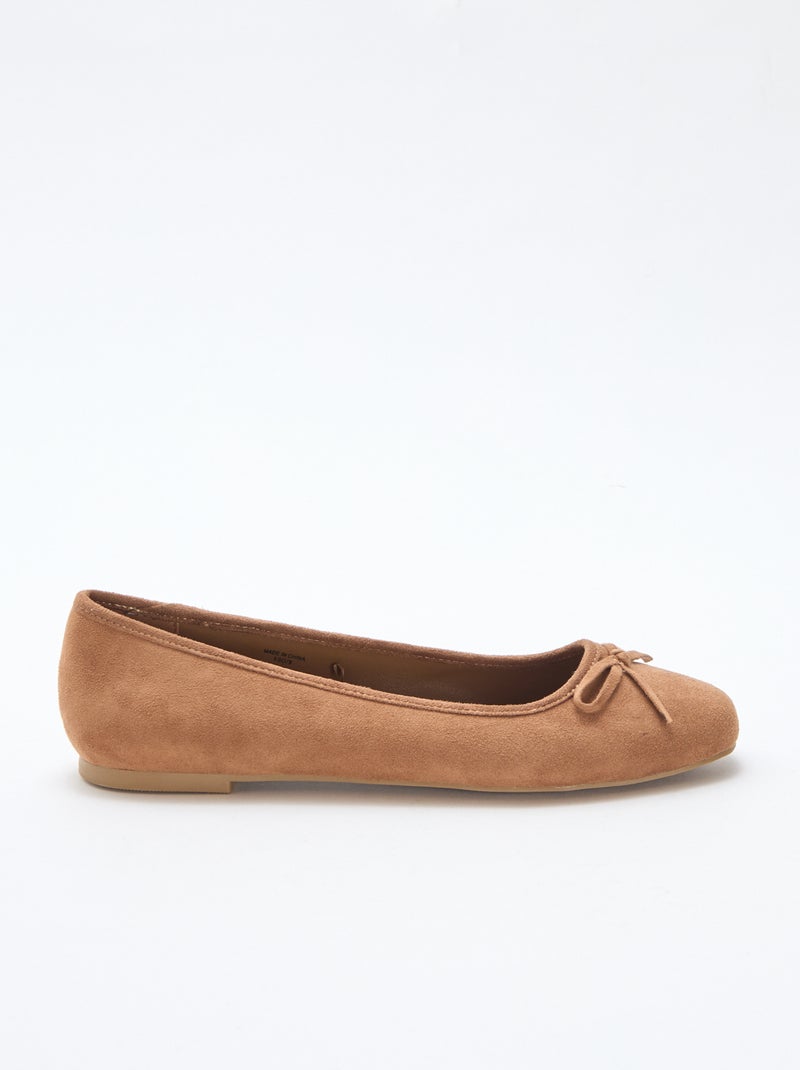 Ballerine unite in simil suede Marrone - Kiabi