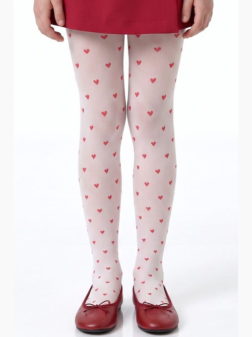 Bambina little heart collant con motivo a cuori penti - Kiabi