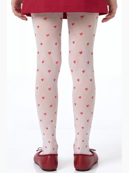 Bambina little heart collant con motivo a cuori penti - Kiabi