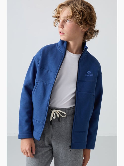 Bambino felpa con collo zip e tasca tommy - Kiabi