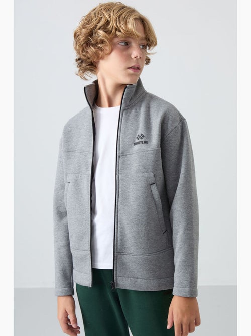 Bambino felpa con collo zip e tasca tommy - Kiabi Bambino felpa con collo zip e tasca tommy - Kiabi
