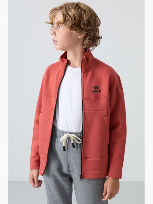 Bambino felpa con collo zip e tasca tommy - Kiabi