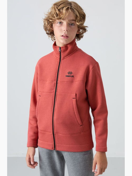 Bambino felpa con collo zip e tasca tommy - Kiabi
