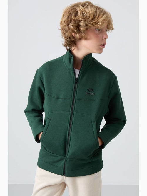 Bambino felpa con collo zip e tasca tommy - Kiabi