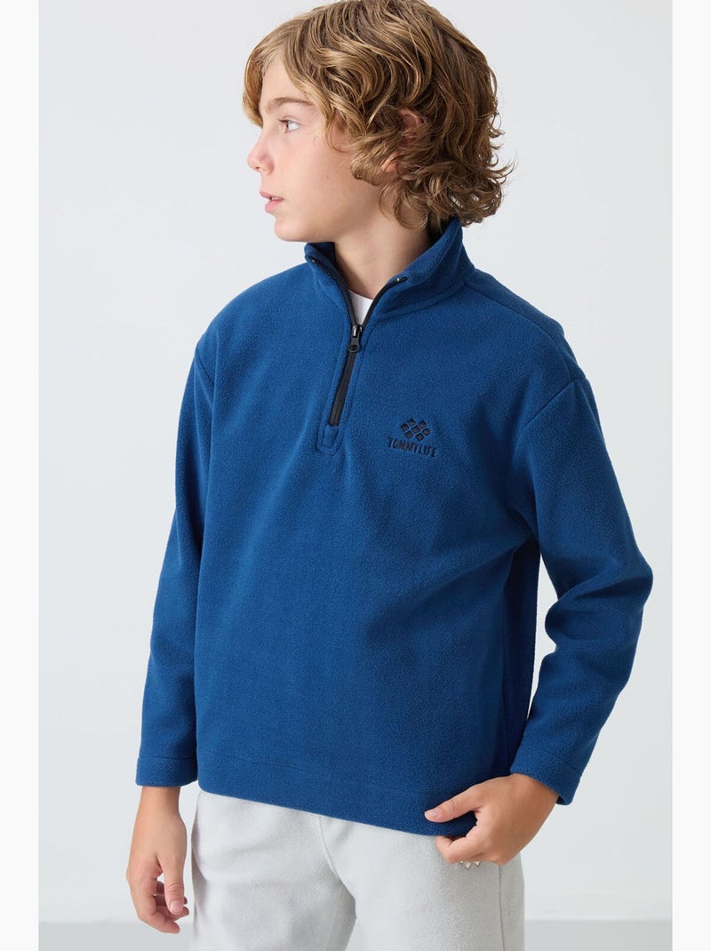 Bambino felpa mezza zip ricamata tommy Blu - Kiabi