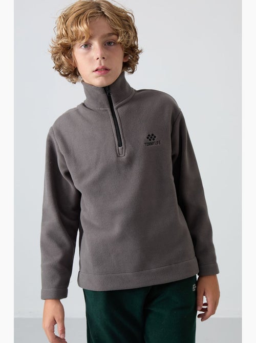 Bambino felpa mezza zip ricamata tommy - Kiabi Bambino felpa mezza zip ricamata tommy - Kiabi