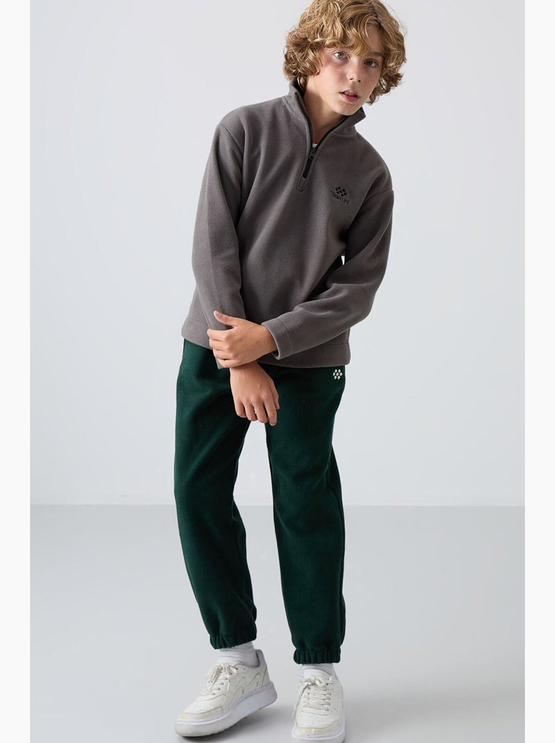 Bambino felpa mezza zip ricamata tommy Grigio nero - Kiabi