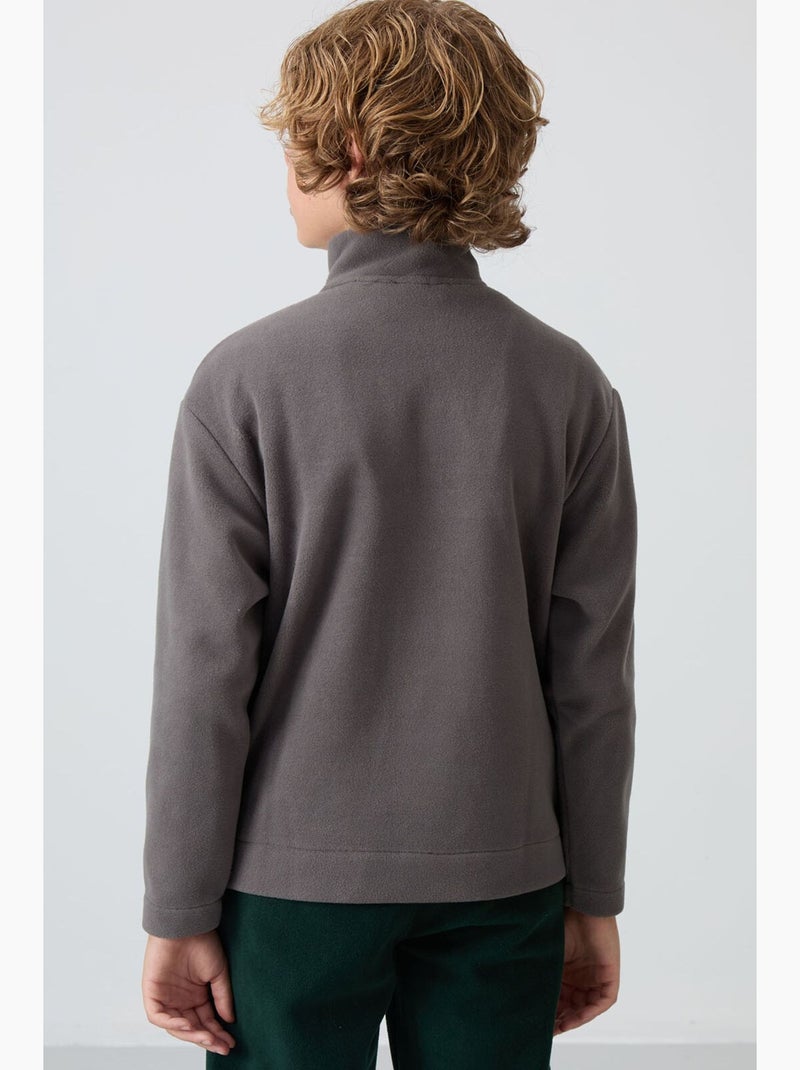 Bambino felpa mezza zip ricamata tommy Grigio nero - Kiabi
