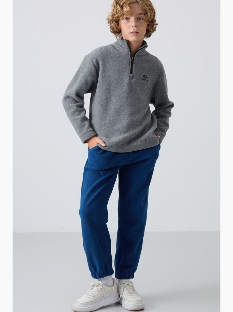 Bambino felpa mezza zip ricamata tommy Grigio - Kiabi