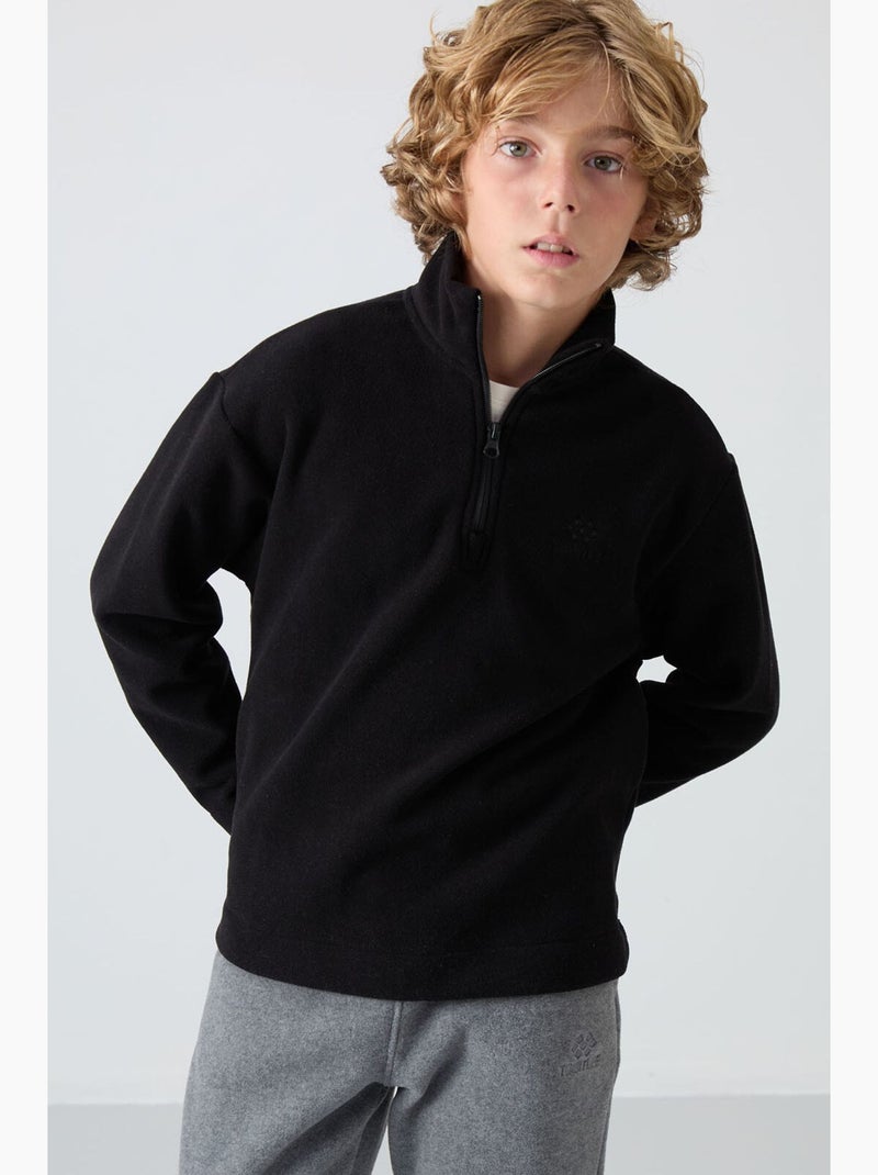 Bambino felpa mezza zip ricamata tommy Nero - Kiabi