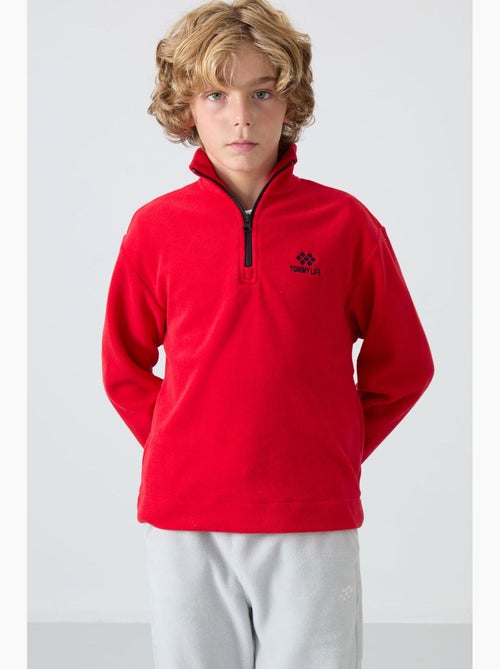 Bambino felpa mezza zip ricamata tommy - Kiabi