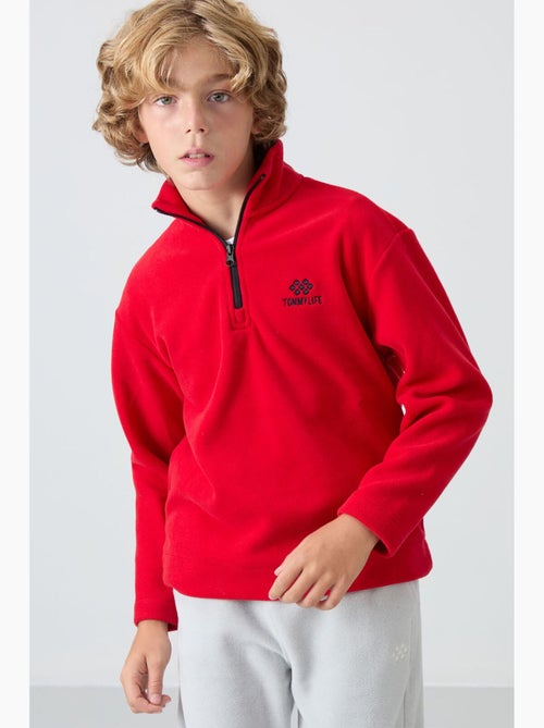 Bambino felpa mezza zip ricamata tommy - Kiabi