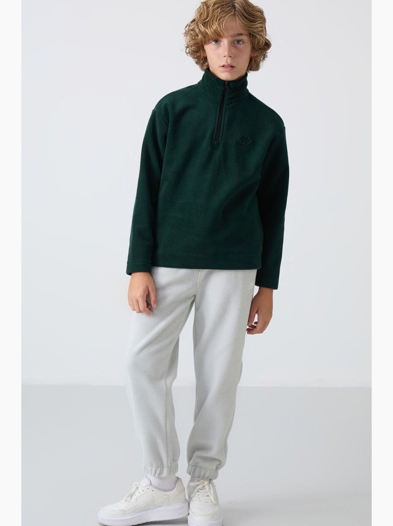 Bambino felpa mezza zip ricamata tommy Verde scuro - Kiabi