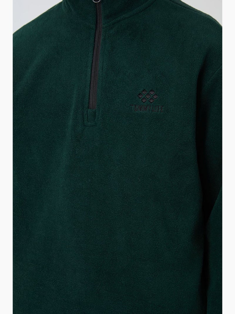 Bambino felpa mezza zip ricamata tommy Verde scuro - Kiabi