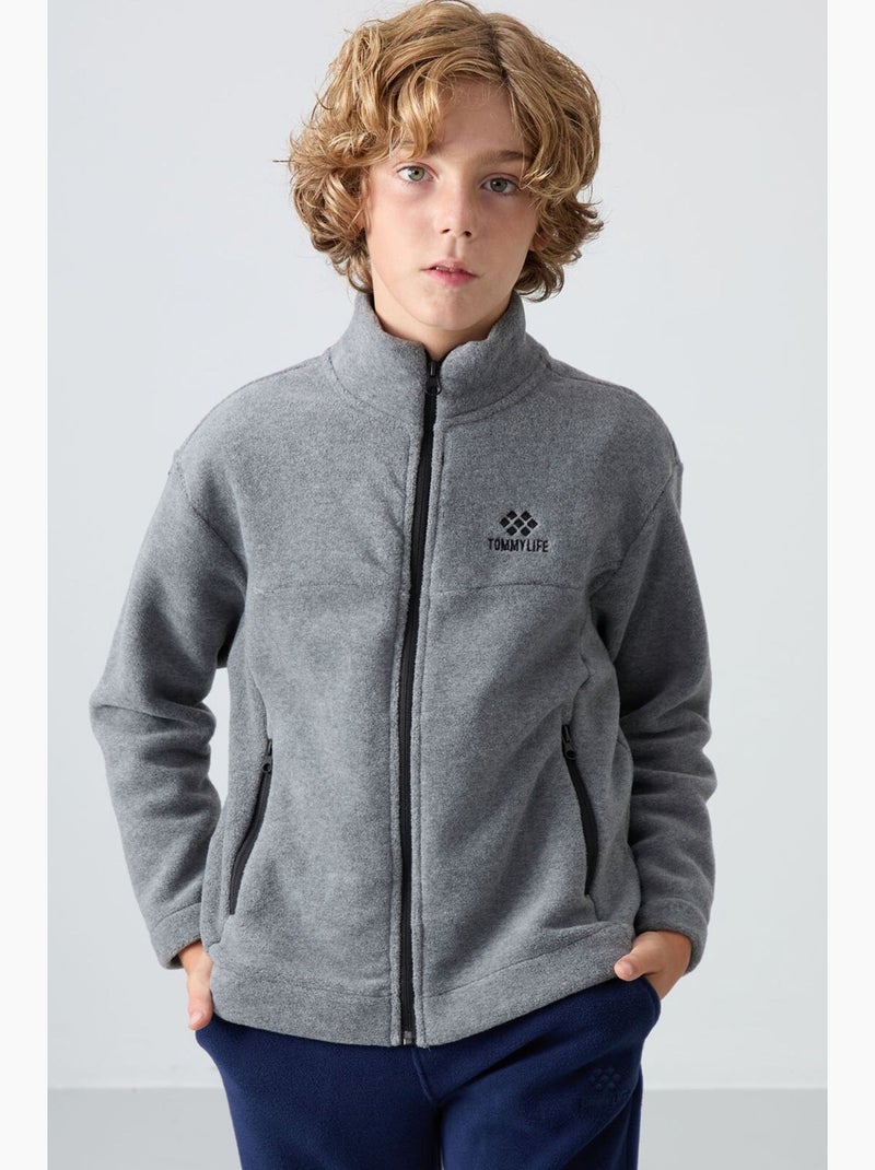 Bambino sweatshirt con colletto zip tommy Grigio - Kiabi
