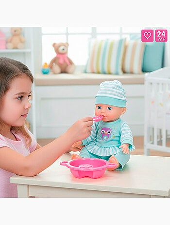 Bambola bebè 30 cm con seggiolone e accessori colorbaby's