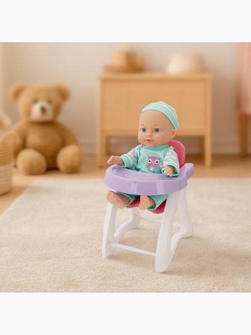 Bambola bebè 30 cm con seggiolone e accessori colorbaby's - Kiabi