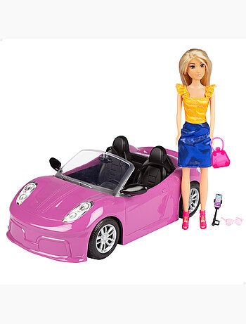 Bambola con auto sportiva e accessori isabella