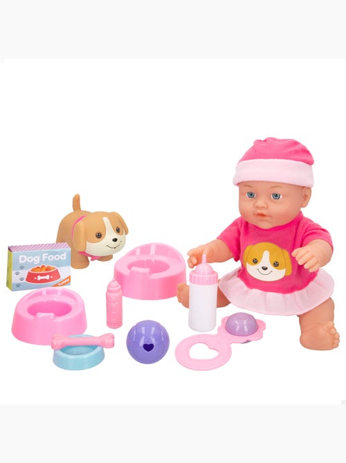 Bambola con cane e accessori colorbaby - Kiabi