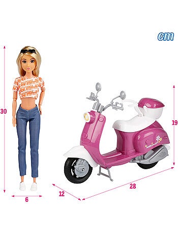 Bambola con monopattino e accessori isabella