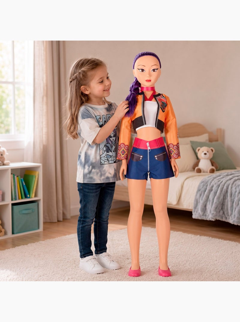 Bambola grande 105 cm capelli lilla +3 anni k-pop diva squad N/D - Kiabi