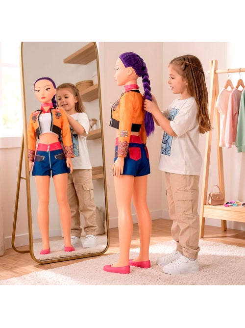 Bambola grande 105 cm capelli lilla +3 anni k-pop diva squad - Kiabi