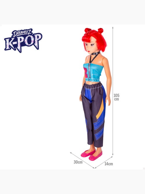 Bambola grande 105 cm capelli rossi +3 anni k-pop diva squad - Kiabi