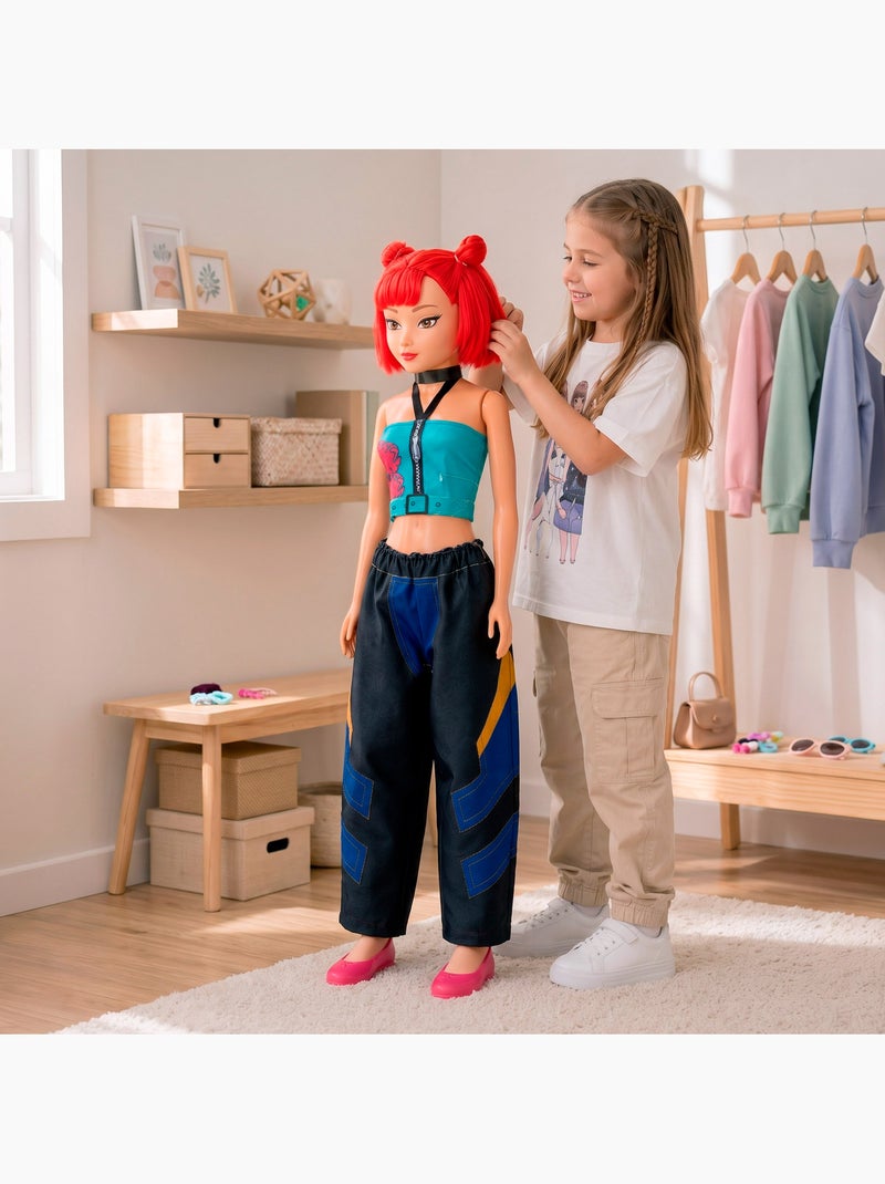 Bambola grande 105 cm capelli rossi +3 anni k-pop diva squad N/D - Kiabi