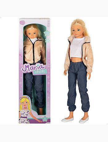 Bambola in denim grande 105 cm maria casual