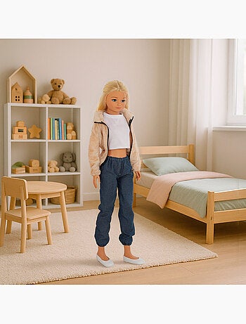 Bambola in denim grande 105 cm maria casual