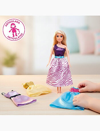 Bambola principessa 30 cm con abiti e accessori isabella