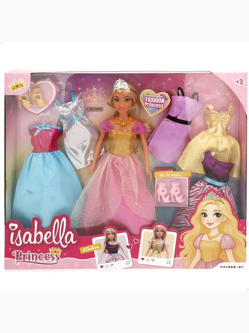 Bambola principessa 30 cm con abiti e accessori isabella - Kiabi
