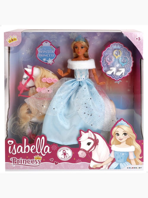 Bambola principessa 30 cm con cavallo bianco e accessori isabella - Kiabi