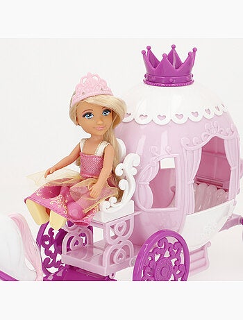 Bambola principessa da 15 cm con carrozza bella