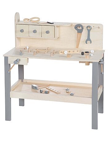 Banco da lavoro in legno per bambini con accessori da bricolage – "Roba