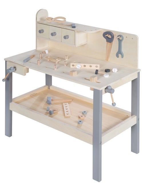 Banco da lavoro in legno per bambini con accessori da bricolage – "Roba" - Kiabi