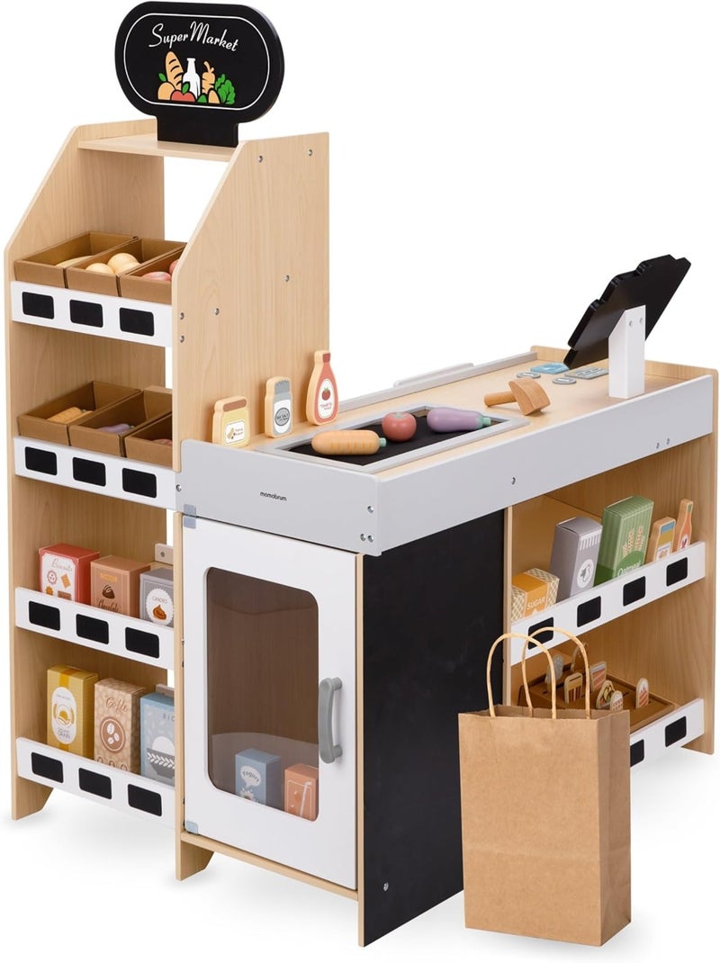 Banco mercato in legno per bambini – negozio giochi con accessori e alimenti giocattolo N/D - Kiabi