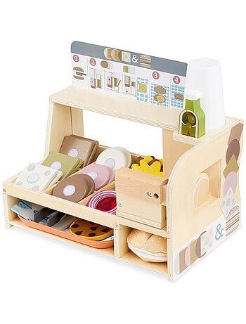 Banco sandwich in legno con accessori – gioco di ruolo cucina per bambini 3+