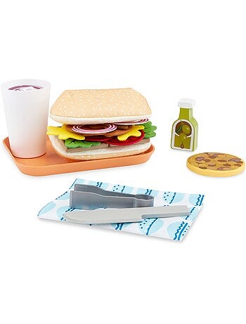 Banco sandwich in legno con accessori – gioco di ruolo cucina per bambini 3+