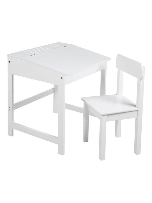 Banco scuola con vano portaoggetti e sedia in legno per bambini "Roba" - Kiabi