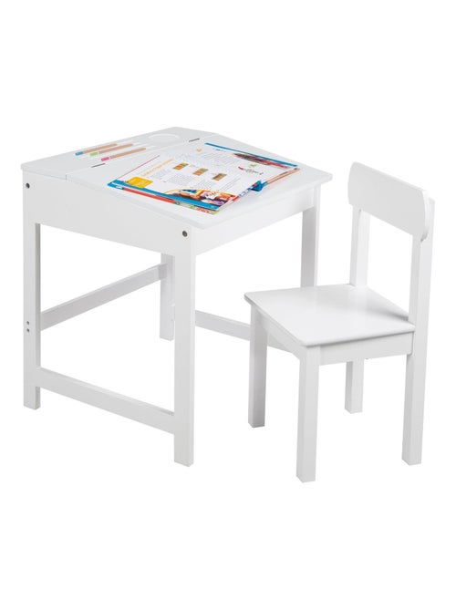 Banco scuola con vano portaoggetti e sedia in legno per bambini "Roba" - Kiabi