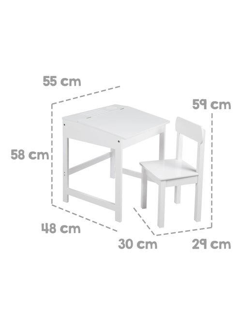 Banco scuola con vano portaoggetti e sedia in legno per bambini "Roba" - Kiabi