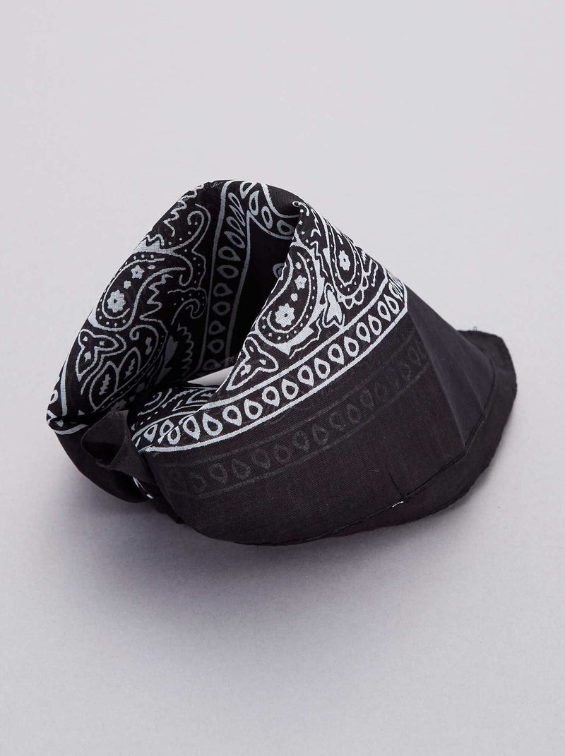 Bandana cotone stampato nero - Kiabi