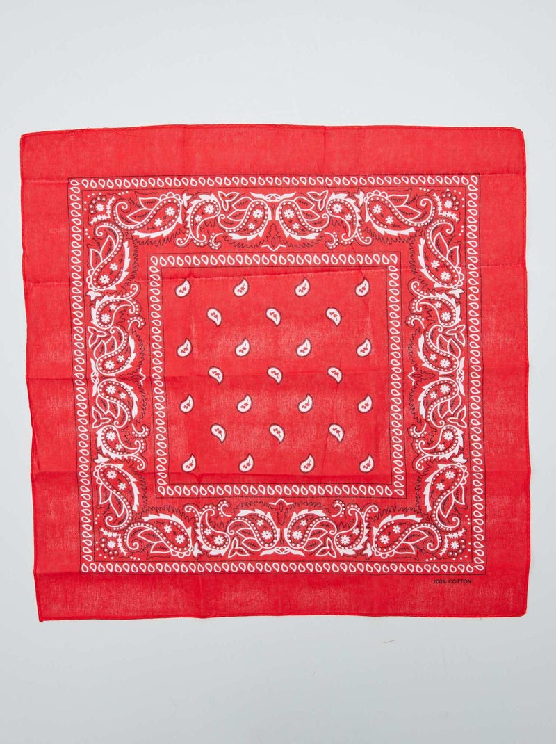 Bandana cotone stampato ROSSO - Kiabi