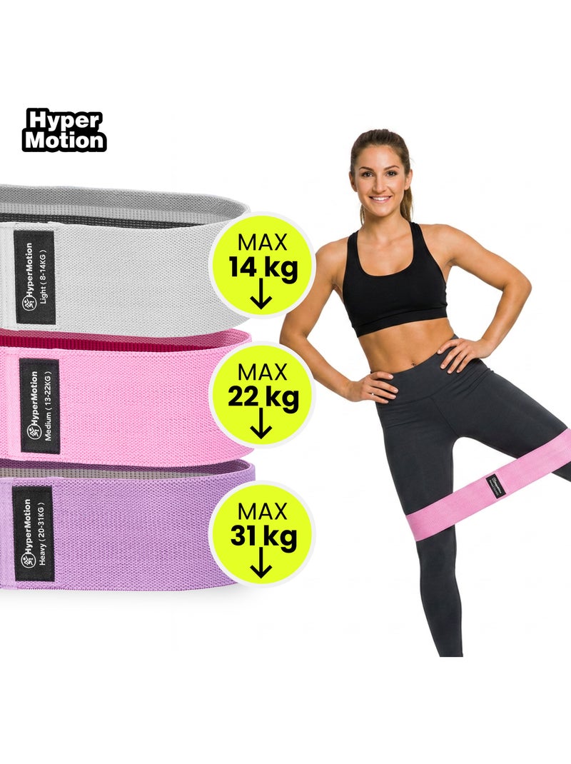 Bande elastiche in tessuto hypermotion per glutei e cosce – 3 livelli Rosa - Kiabi
