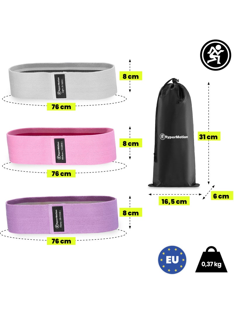 Bande elastiche in tessuto hypermotion per glutei e cosce – 3 livelli Rosa - Kiabi