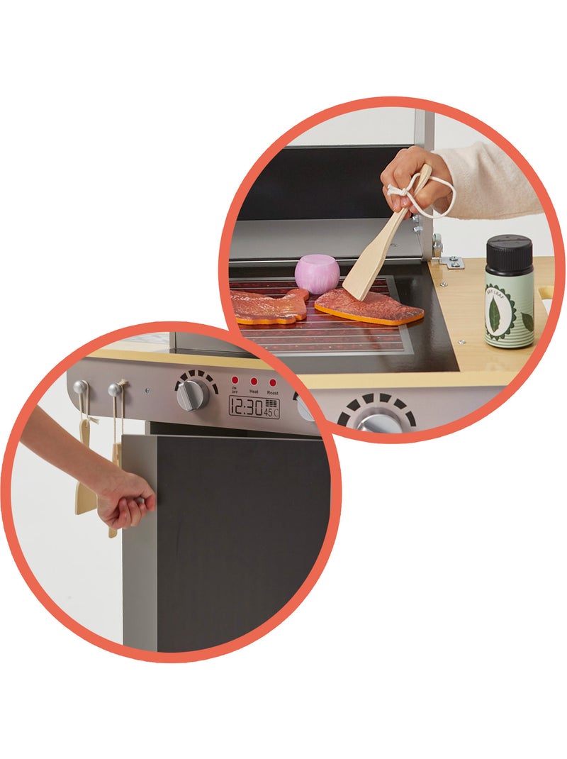 Barbecue giocattolo portatile in legno con lavagna e 9 accessori woomax N/D - Kiabi