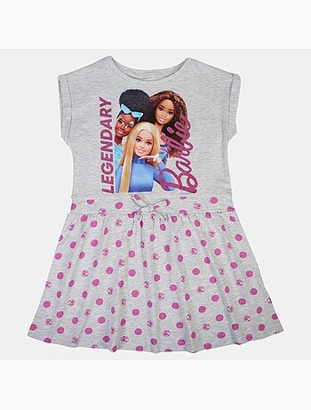 Barbie - abito a fantasia con maniche corte e collo rotondo